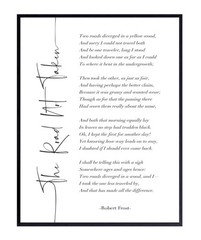 ShopHaven The Road Not Taken by Robert Frost, Poem 11″L x 14″W, Black, White