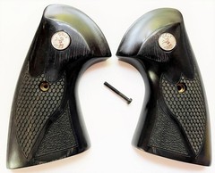 Colt Python Grips, Colt Anaconda 2021 Grips Silverblack Stippled Medallions