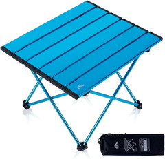 Ultralight Compact Camping Folding Table with Carry Bag (Blue – S)