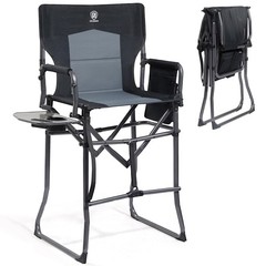 EVER ADVANCED Portable 30.7″ Seat Height Tall Folding Camping Chair Directors