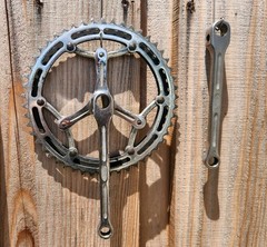 Vintage Stronglight No 55 170mm Cottered Crankset 50/47 w Simplex Rings