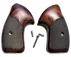 fits all Charter Arms Grips universal fit Rosewood Checkered wrap around NEW