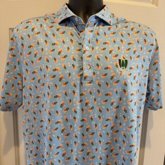 Johnnie-O Pine Valley Golf Club Polo Shirt Men Medium Stretch UPF 50