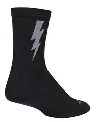 Socks – SockGuy – Zap Lighting Bolt Black L/XL 6″ SGX Cycling/Running NEW