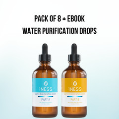 8 Pack 1ness Water Treatment Drops – Glass Bottles + Ebook – 4oz Kit (CitricKit)