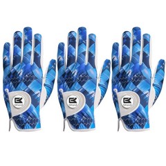 Golf Gloves Men Left Hand 3 Pack with Ball Marker & Breathable All Weather Grip
