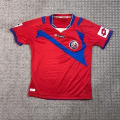 Lotto Costa Rica National Team Soccer Jersey Kids Red Blue Short Sleeve Shirt