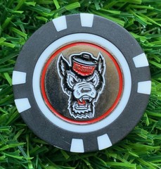 NC State Wolfpack Team Golf Magnetic Poker Chip with Golf Ball Marker