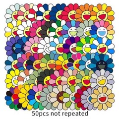 50 Pack Bomb Takashi Murakami Flower Rainbow Sticker Skateboard Laptop Decals