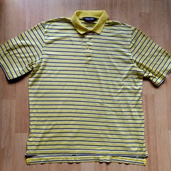 Polo Golf Ralph Lauren Men’s Striped Short Sleeve Polo Shirt Size L Yellow Blue