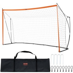 VEVOR 12×6 ft Portable Soccer Goal Kids Soccer Net Carry Bag Backyard Training