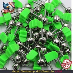 10 Pcs Fishing Rod Extra Loud Alarm Dual Alert Bell Green Silver Tone