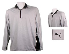Puma Men’s Golf Mesa Stripe Quarter-Zip Pullover Grey – Bright White Size «L»