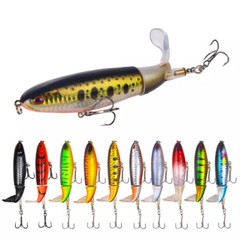10x Whopper Plopper Topwater Floating Fishing Lures Rotating Tail for Bass 4.5″
