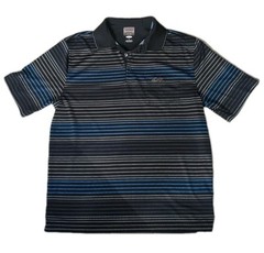 Greg Norman Play Dry Golf Polo Striped T-Shirt Performance Stretch Size L