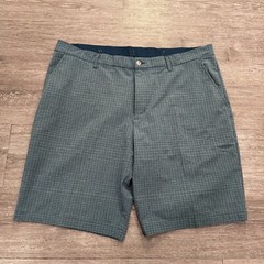 Adidas Shorts Mens 40 Blue Plaid None Slip Performance 9.5″ Golf Golfer Outdoor