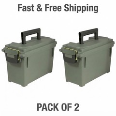 (2 pack) Strategy Field Ammo Box 11.6″ L x 5.2″ W x 7.2″ H Plastic OD Green