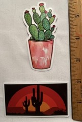 Lot of 2 Cactus Desert skateboard laptop vinyl decal sticker guitar From US