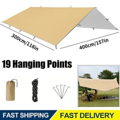 Waterproof Camping Tent Tarp Shelter Hammock Cover Lightweight Rain Fly 10×13 ft