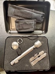 SURVIVAL LIGHT & TOOLS KIT STAINLES STEEL W/HARD AND SOFT CASES MADE IN ITALY