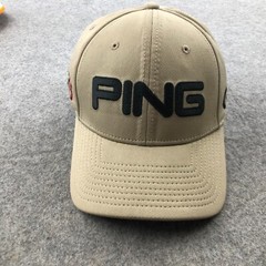 Ping Hat Cap Medium Fitted Beige Red Snap Back Golf G15 Outdoors