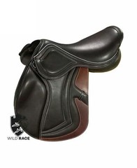 WILD RACE Leather Jumping/Close contact, Double Flap Changeable Gullets Saddle