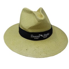 Ahead Fine Hats S/M Dancing Rabbit Golf Club Panama 50+ Yellow Straw NEW