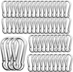 10/50/100 3″ Heavy Duty Carabiner Clips M8 5/16″ Galvanized Steel 500LBS