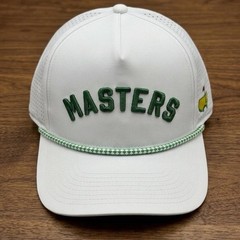 Masters American Needle White Hat Green Rope Raised Green Letters Snapback NWT