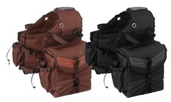 Western Saddle Bag – Multi-Pocket Nylon Saddle Bag – Black or Brown