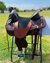 Kids Western Pleasure Treeless Horse Saddle Floral tooled 12″ 13″ Free Shipping