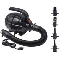 Electric Air Pump for Inflatables, AC (110V), 600W, 20L/min, Black, 4 Detacha…