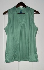 PGA Pro Tour Coolplay Green Plaid Women L Golf Polo Top Motion Range Casual