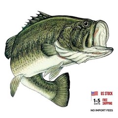 Large Fishing Bass Fish Sticker Decal Fishing Bumper Sticker Fish Auto 8 Inch