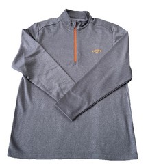 Callaway 1/4 Zip Pullover Men’s Size Med Blue Grey Orange Logo/Zipper Golf NOS
