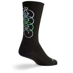 Socks – SockGuy – 8″ Wool Crew Stacked L/XL Cycling/Running NEW