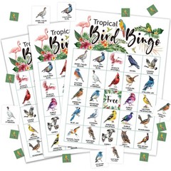 Bird Bingo Game Cards for Adults, Backyard Birding Bingo Cards Game for Famil…