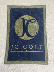 “Jc Golf” Devany Sport Golf Towel Sir Christopher Hatton Green Bag Hook Bird