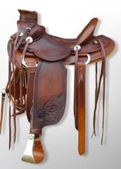 Leather Premium Western Saddle for Horse with Tack Set Available Multiple Sizes