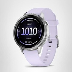 Garmin Venu 4 41mm Smartwatch Silver with Periwinkle Silicone Band GPS New