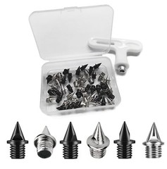 48 Pcs Stainless Steel Steel Track Spikes 1/4 Inch with Wrench for Men’s Shoes