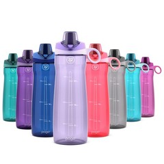 32oz Plastic Water Bottle with Chug Lid, Carry Handle, BPA Free, Dishwasher Safe