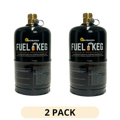 2 Pack 1lb Refillable Propane Tank Empty Fuel Keg Portable Cylinder