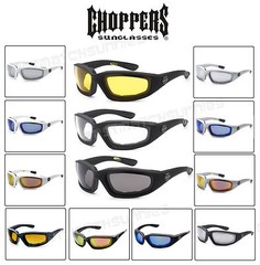 Choppers 901 Padded Foam Wind Resistant Sunglasses Motorcycle Glasses UV Protect