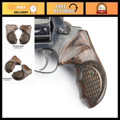 Real Wood Gun Grips for Smith & Wesson J Frame Round Butt .38 Special 9mm Revolv