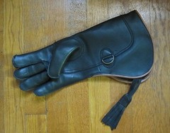 Black Leather Gauntlet Falconry Right Glove Western Sporting large motorcycle