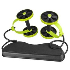 Ab Roller Wheel w/ Resistance Bands & Knee Pad – Core Workout Trainer