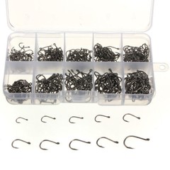 500pcs 10 Different Size Circle Fishing Fish Hook Set With Box Stainles Steel