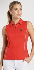 Peter Millar women’s orange/coral sleeveless golf tank top polo sz small