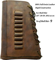 Leather Gun Buttstock Rest pad Rifle Shell Holder Ammo Cartridge .30-30 .30-06